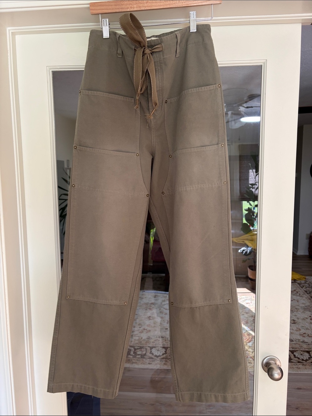 We The Free Olive Cargo Panel Wide-Leg Jeans